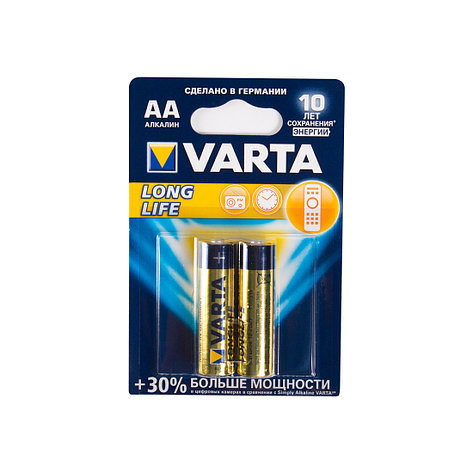 Батарейка VARTA Longlife Mignon 1.5V - LR6/ AA 2 шт в блистере, фото 2