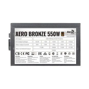 Блок питания Aerocool AERO BRONZE 550W, фото 2
