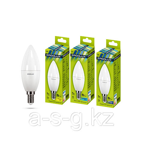 Эл. лампа светодиодная Ergolux LED-C35-9W-E14-6K, Дневной, фото 1