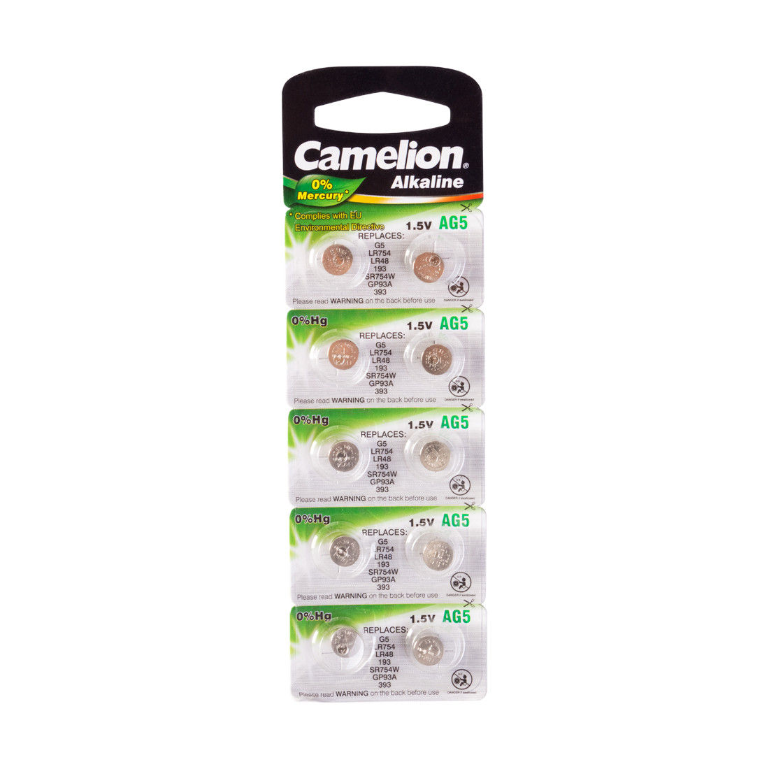 Батарейка CAMELION Alkaline AG5-BP10(0%Hg) 10 шт. в блистере - фото 1 - id-p96467192