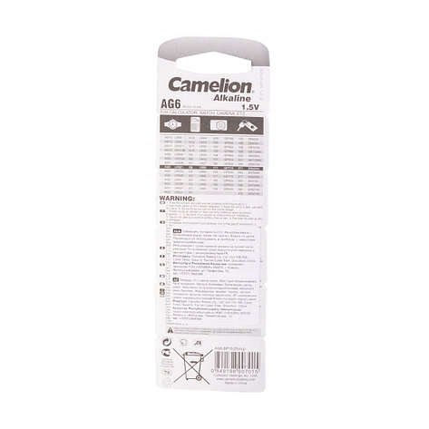 Батарейка CAMELION Alkaline AG6-BP10(0%Hg) 10 шт. в блистере, фото 3