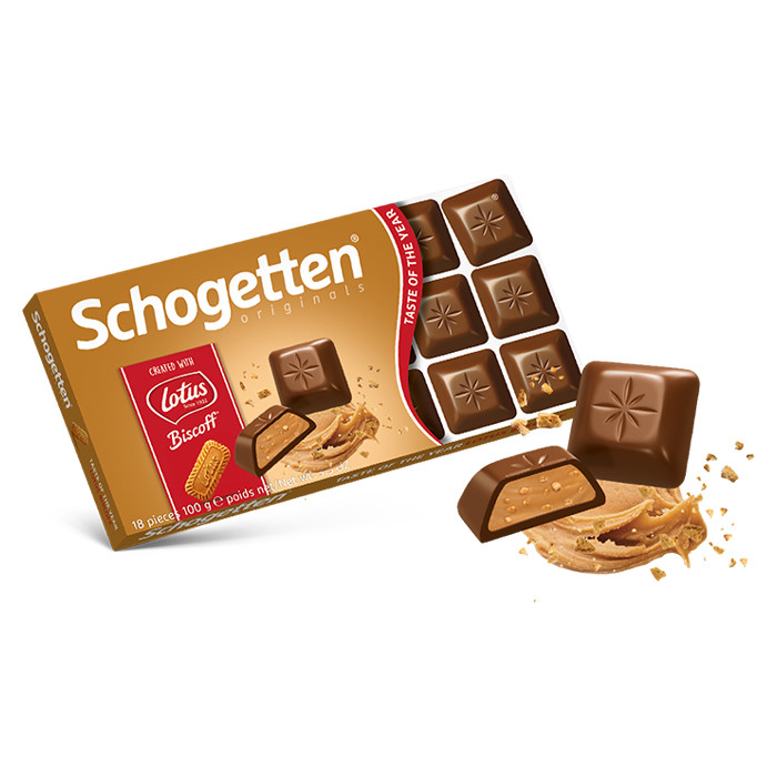 Молочный шоколад Schogetten  Lotus Biscoff 100гр (15 шт. в упаковке)