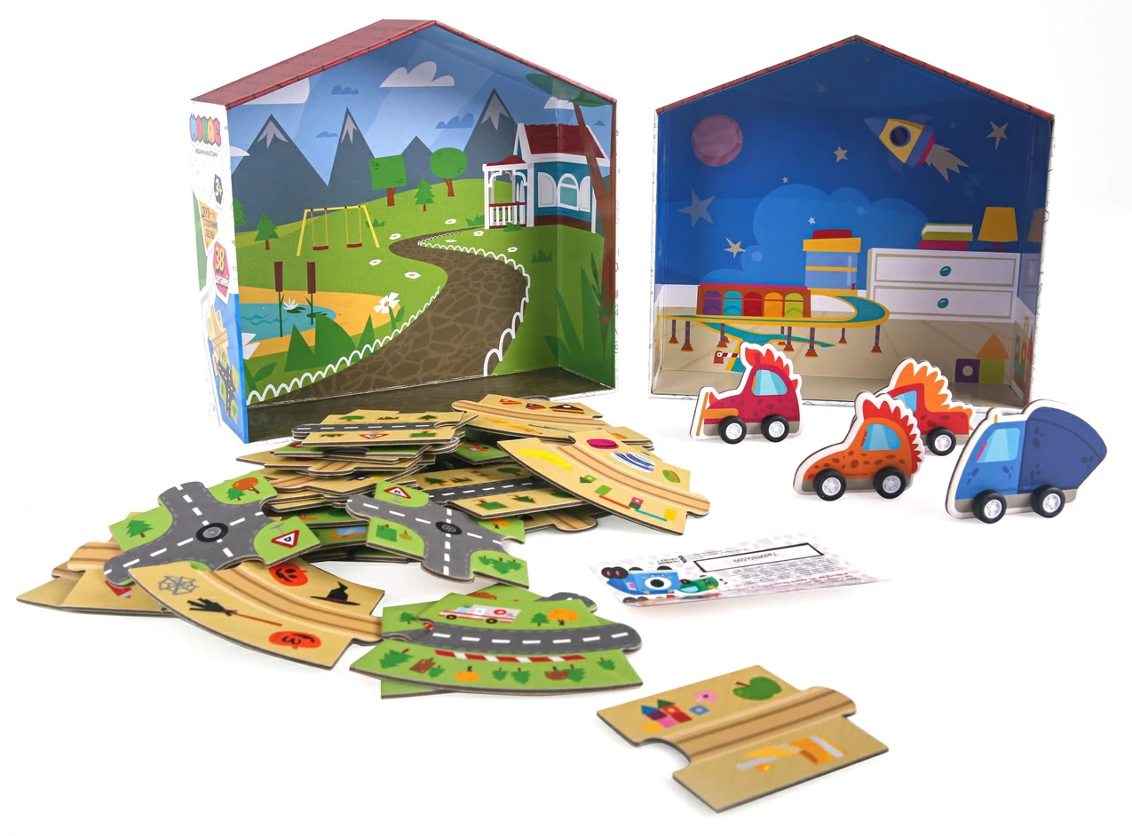 Игровой набор Мокас Трасса-пазл 38 элементов