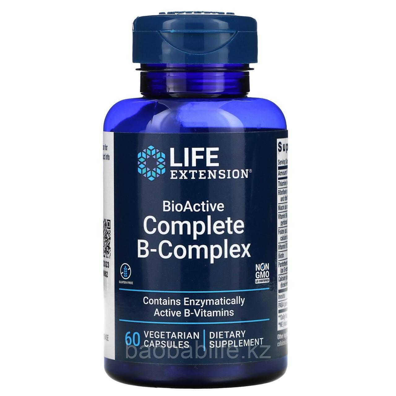 Биоактивный комплекс витаминов группы В: Life Extension 60 вегетарианских таблеток