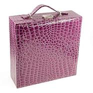 Кейс-шкатулка для ювелирных украшений «Драгоценный чемоданчик» с зеркалом и замочком (Фиолетовый), фото 10