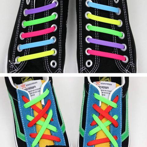 Шнурки для обуви эластичные силиконовые Never tie it {6+6} (Фиолетовый) - фото 4 - id-p71731174