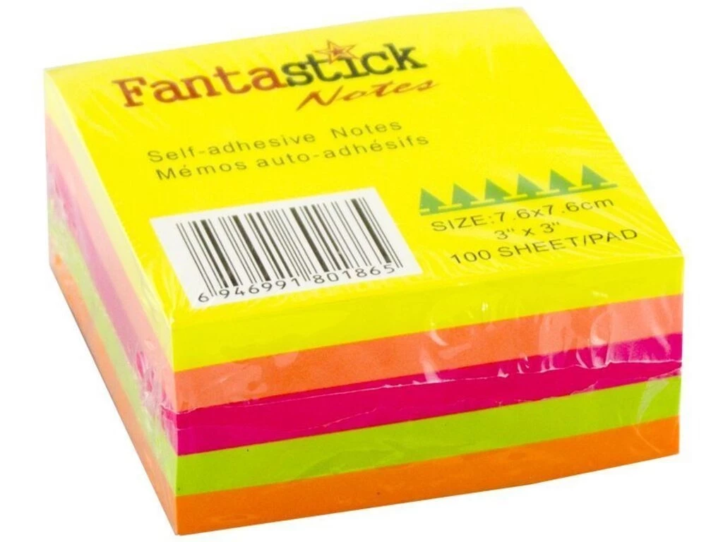 Клейкие листики FantaStick 76 х 76 мм, 5 цветов, 350 листов