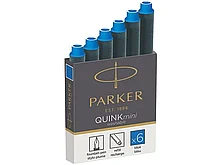 Картридж чернильный Parker "Cartridge Quink Mini", синий, 6 шт