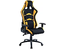Кресло игровое Helmi HL-G07 "Pointer", ткань черная/желтая, 2 подушки