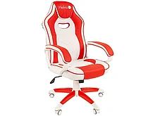 Кресло игровое Helmi HL-S15, экокожа, белая/красная