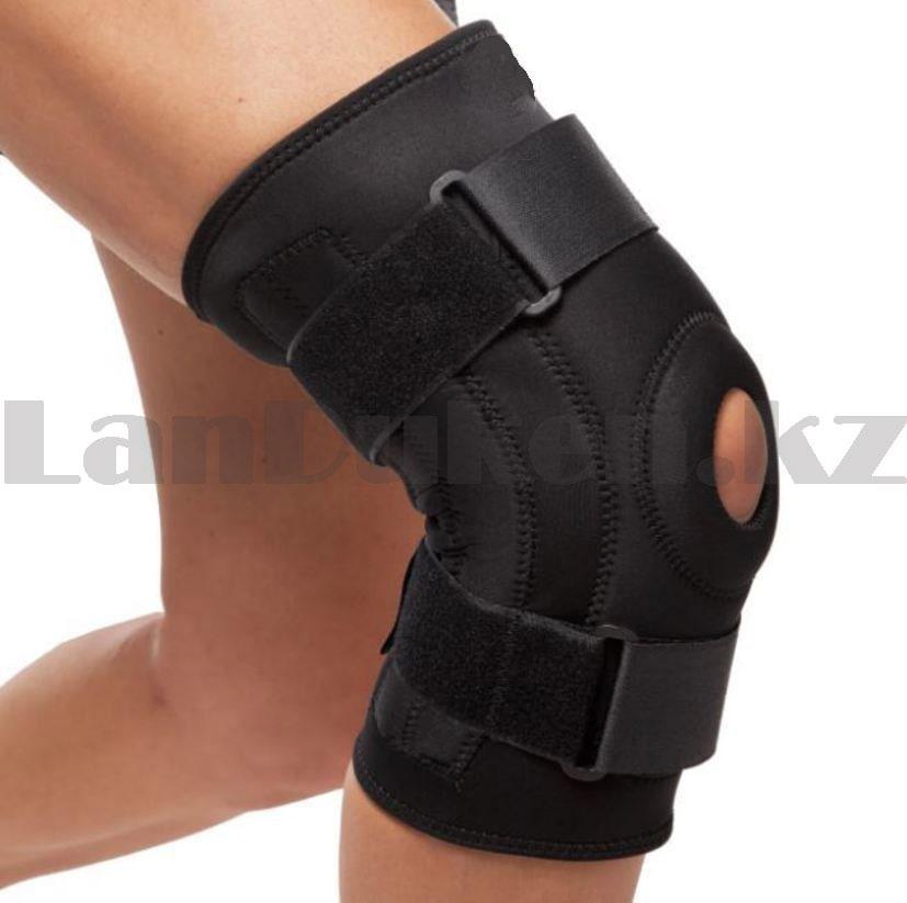 Бандаж на колено эластичный на липучке черный