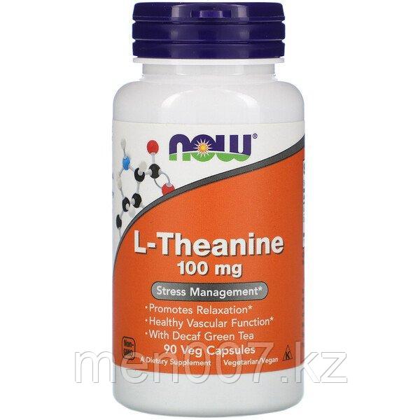 L-теанин, 100 мг, 90 растительных капсул Now Foods