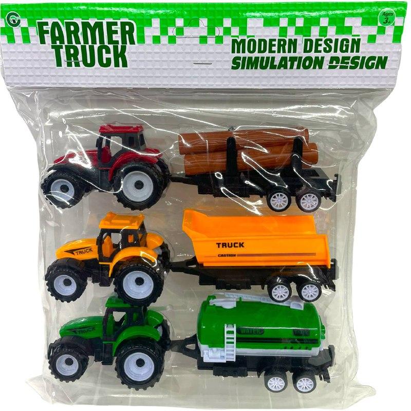 6691-30 Сельхоз техника трактор 3в1 в пакете 29*27см