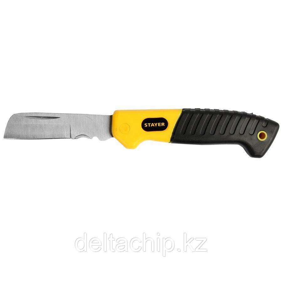 Складной монтажный нож с прямым лезвием STAYER SK-R 45408 Professional