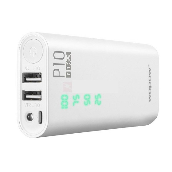 Портативное зарядное устройство Power bank Wopow 10000mAh white