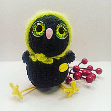 Интерьерная игрушка Зимняя птичка с красной ягодой