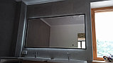 Зеркало в черной металлической раме с парящей подсветкой 1100х700 мм, фото 3