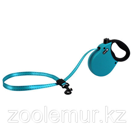 Alcott ADVENTURE S Поводок-рулетка антискользящая ручка для собак до 20 кг голубой