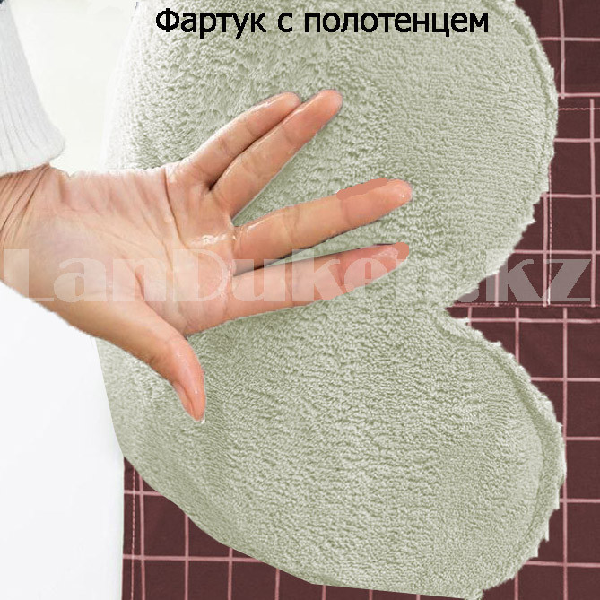 Фартук женский водонепроницаемый с полотенцами и кармашками бордовый - фото 2 - id-p96533332