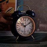 Часы-будильник с подсветкой в винтажном стиле «Double Bell» (Черный), фото 3