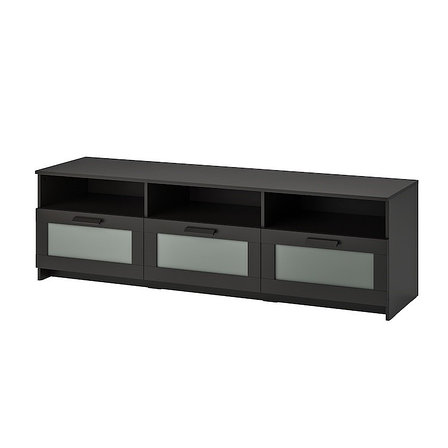 Тумба под ТВ БРИМНЭС черный 180x41x53 см ИКЕА, IKEA, фото 1