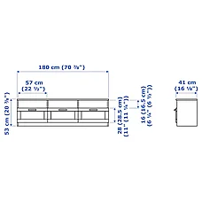 Тумба под ТВ БРИМНЭС черный 180x41x53 см ИКЕА, IKEA, фото 3