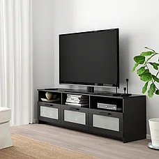Тумба под ТВ БРИМНЭС черный 180x41x53 см ИКЕА, IKEA, фото 5