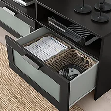 Тумба под ТВ БРИМНЭС черный 180x41x53 см ИКЕА, IKEA, фото 6