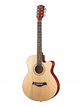 Акустическая гитара, с вырезом, цвет натуральный, Foix FFG-4001C-NAT