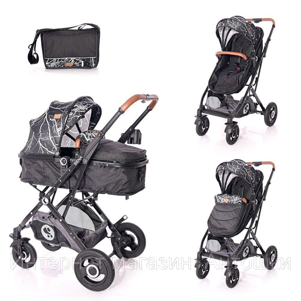 Коляска Lorelli Sena Черный / Black MARBLE 2098