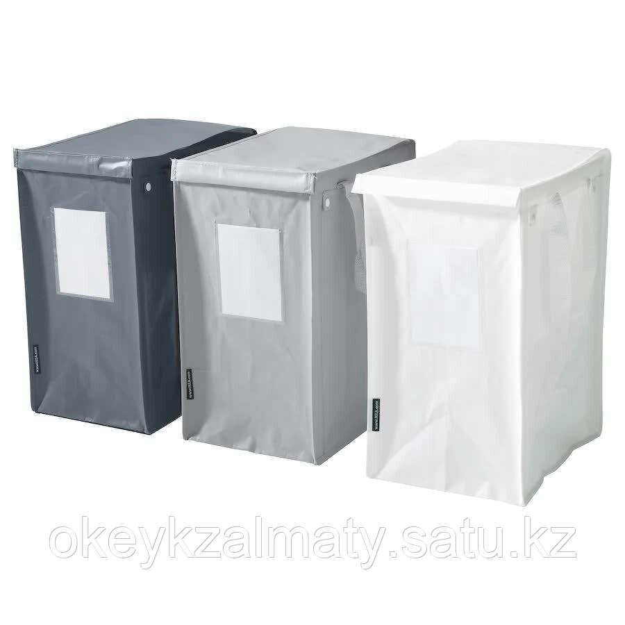 IKEA: Мешок для сортировки мусора, белый/темно-серый/светло-серый, 22x35x45 см/35 л Dimpa Димпа 105.038.64