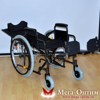 Коляска инвалидная механическая Мега-оптим 514А черная - фото 3 - id-p96560594