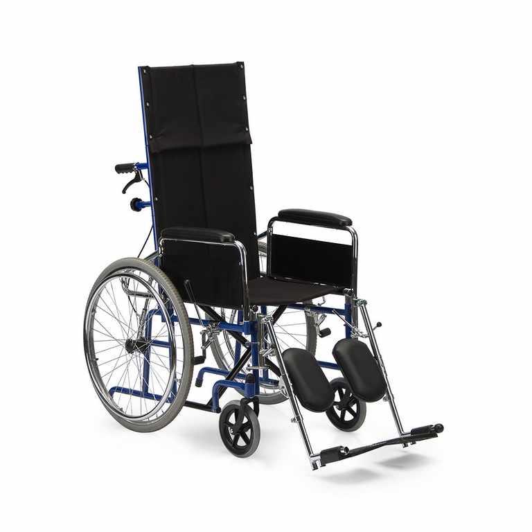 Кресло-коляска для инвалидов Н 008, черный/синий