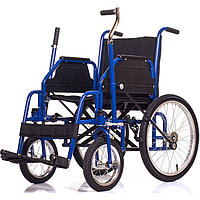 Кресло-коляска с двуручным рычажным приводом Ortonika Base 145, черный/синий