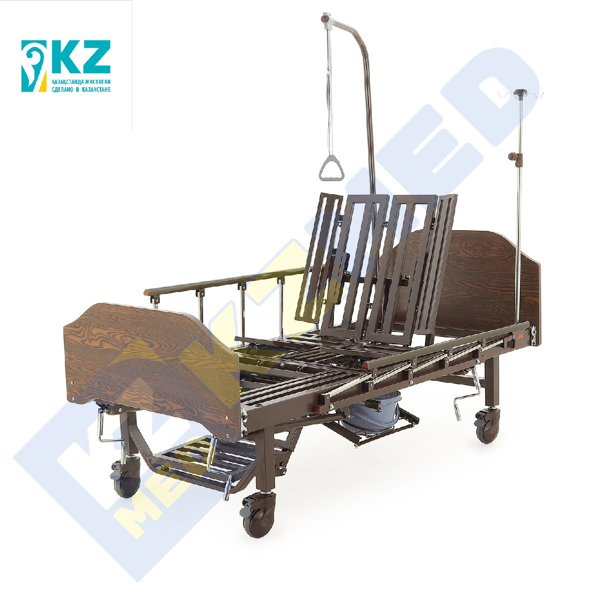 Кровать медицинская KZMED 512M-LE, коричневый