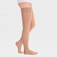ID-301 Компрессионные чулки (женские, закрытый носок, ажурная резинка), бежевый