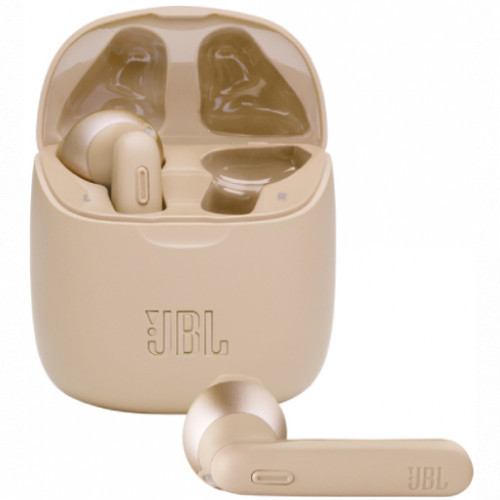 Bluetooth гарнитура JBL (by harman) Tune 225TWS, 32ohm, 20-20000Hz, 105dB, BT 5.0, Type-C, Gold, фото 1