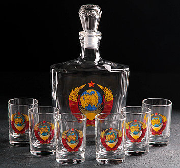 Набор питьевой «Герб СССР», 7 предметов: штоф 500 мл, 6 стопок 50 мл