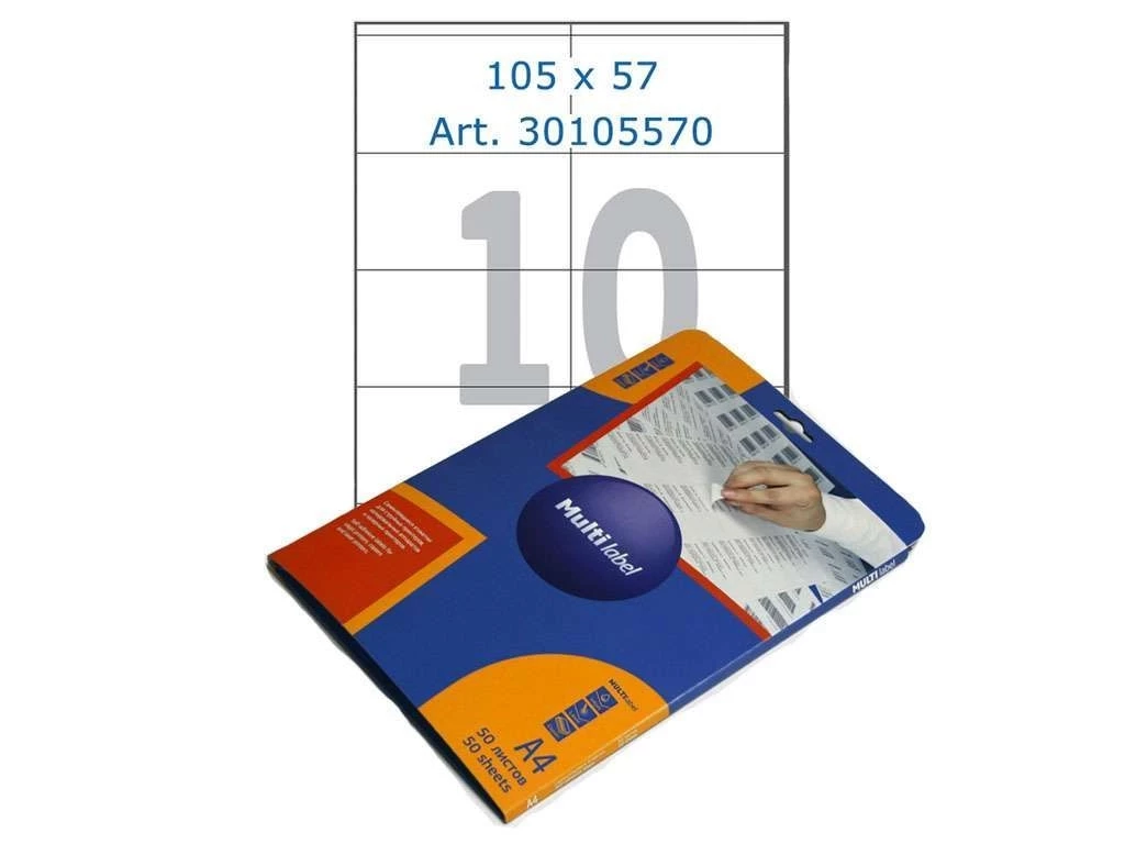 Этикетки самоклеящиеся Multilabel, А4, 105 х 57 мм., 10 шт/лист, 50 л.