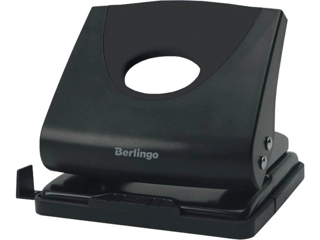 Дырокол Berlingo "Office Soft" до 20 листов, пластиковый, с линейкой, черный