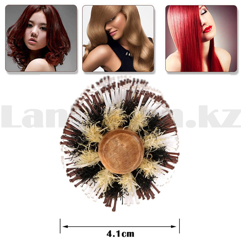 Расческа Брашинг круглая для волос Toni&guy комбинированная щетина диаметром 4.1 см деревянная ручка 14S - фото 4 - id-p96590949