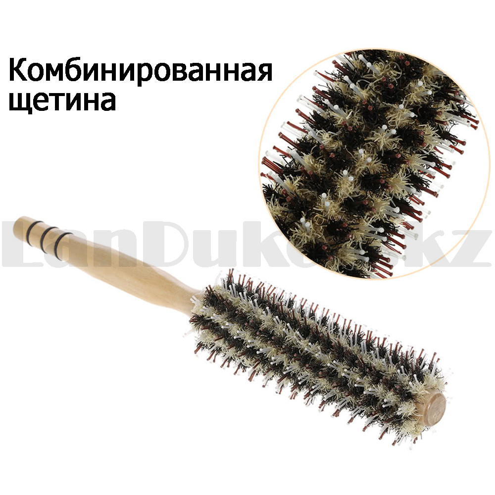 Расческа Брашинг круглая для волос Toni&guy комбинированная щетина диаметром 4.1 см деревянная ручка 14S - фото 6 - id-p96590949