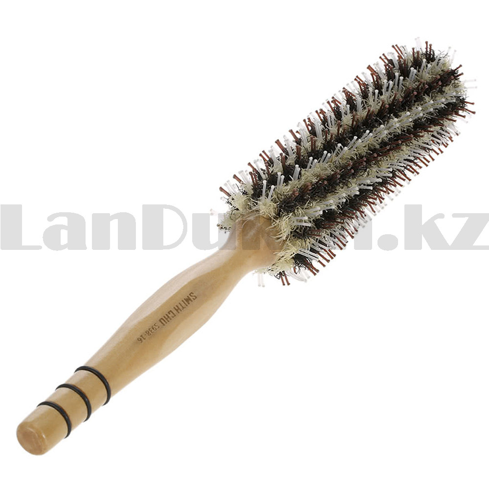 Расческа Брашинг круглая для волос Toni&guy комбинированная щетина диаметром 4.1 см деревянная ручка 14S - фото 7 - id-p96590949