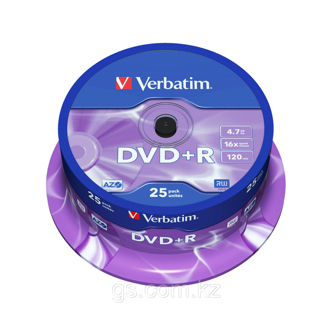 Диск DVD+R Verbatim (43500) 4.7GB 25штук Незаписанный - фото 2 - id-p96593898