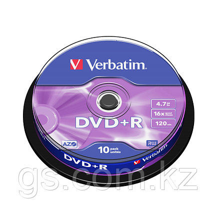 Диск DVD+R Verbatim (43498) 4.7GB 10штук Незаписанный, фото 2