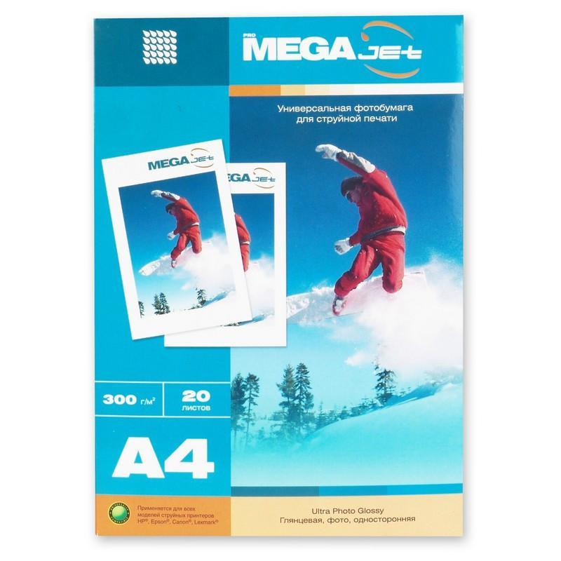 Бумага для цв.струй.печ. ProMEGA jet (А4, 300г, глянцевая) пачка 20л