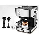 Кофемашина полуавтоматическая dsp espresso coffee maker ka3028 с капучинатором, фото 5