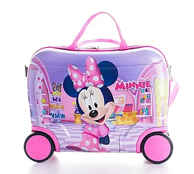 Детский пластиковый чемодан на 4-х колесах Minnie violet