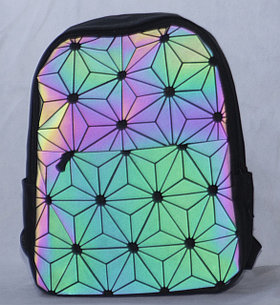 Светящийся женский рюкзак геометрический плед Bagpack