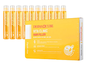 Витаминный филлер для волос FarmStay Derma Cube Vita Clinic Hair Filler